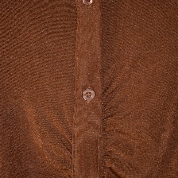 Rue 21 Brown Gathered Short sleeve Shirt Ruched Dress size - Picture 6 of 16